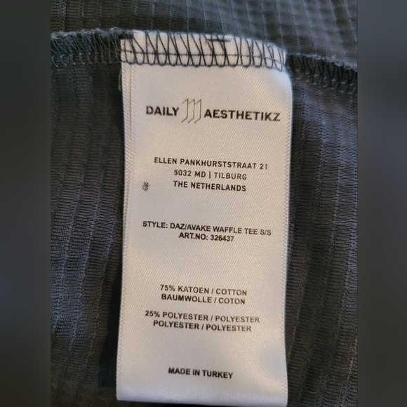 DAILY AESTHETIKZ Men's Short Sleeve T-shirt, Waffle Material, Grey, Size Medium - Picture 8 of 11